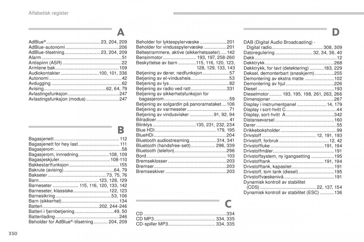 Peugeot 5008 II 2 bruksanvisningen / page 352