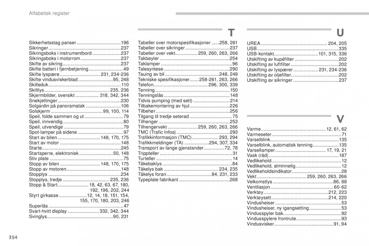 Peugeot 5008 II 2 bruksanvisningen / page 356