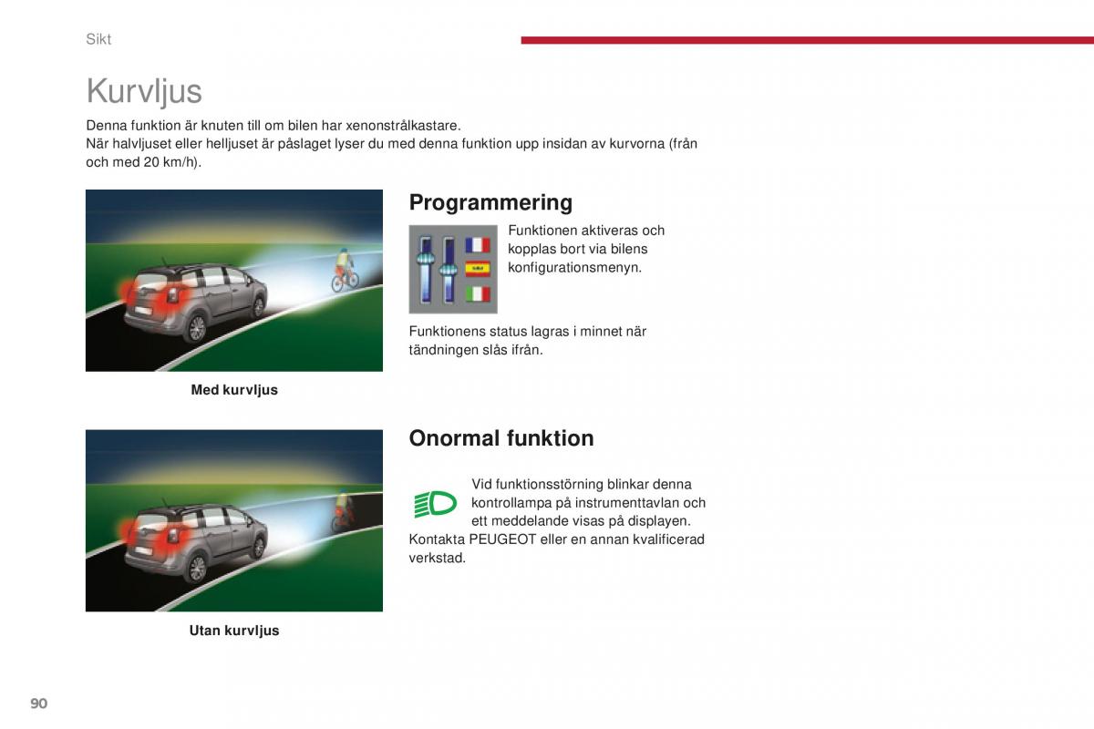 Peugeot 5008 II 2 instruktionsbok / page 92