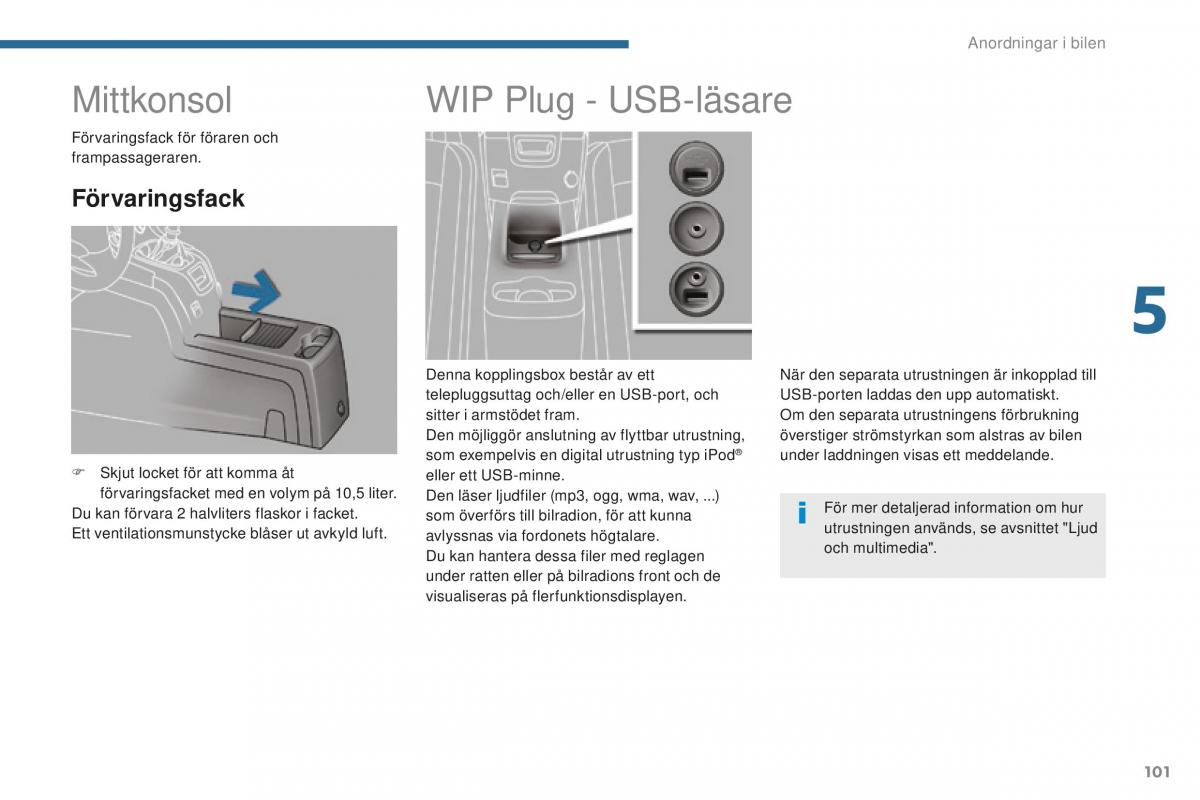 Peugeot 5008 II 2 instruktionsbok / page 103