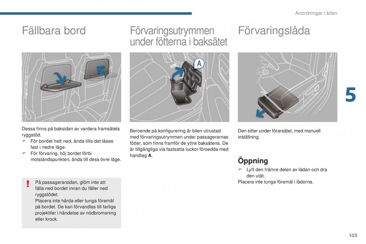 Peugeot 5008 II 2 instruktionsbok / page 105