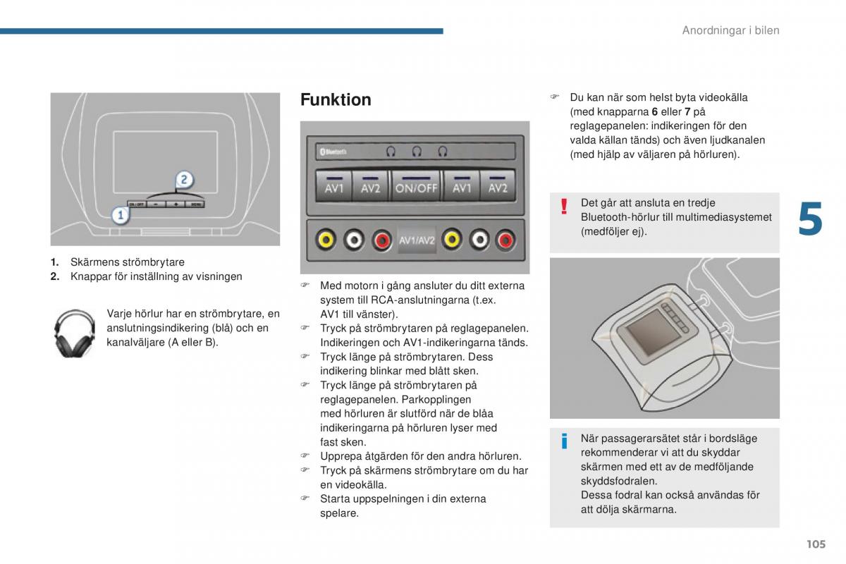 Peugeot 5008 II 2 instruktionsbok / page 107