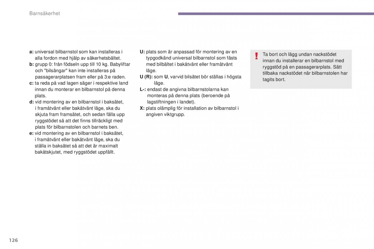 Peugeot 5008 II 2 instruktionsbok / page 128