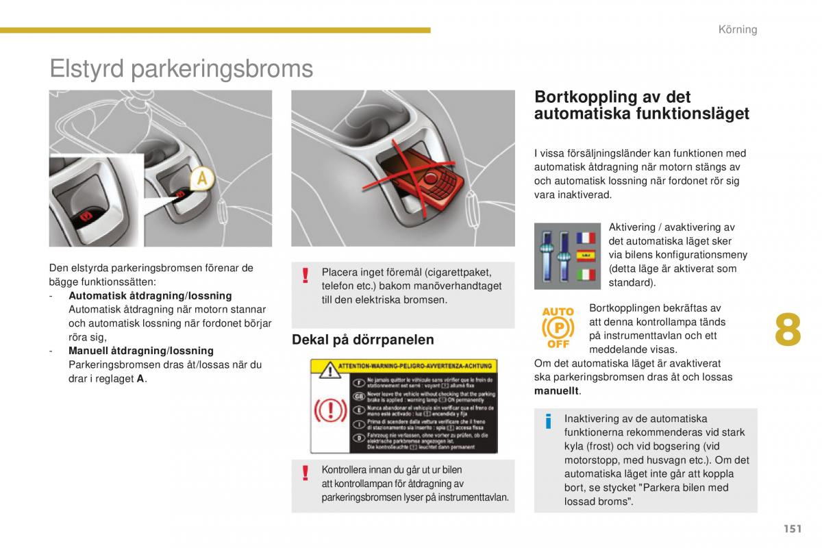 Peugeot 5008 II 2 instruktionsbok / page 153