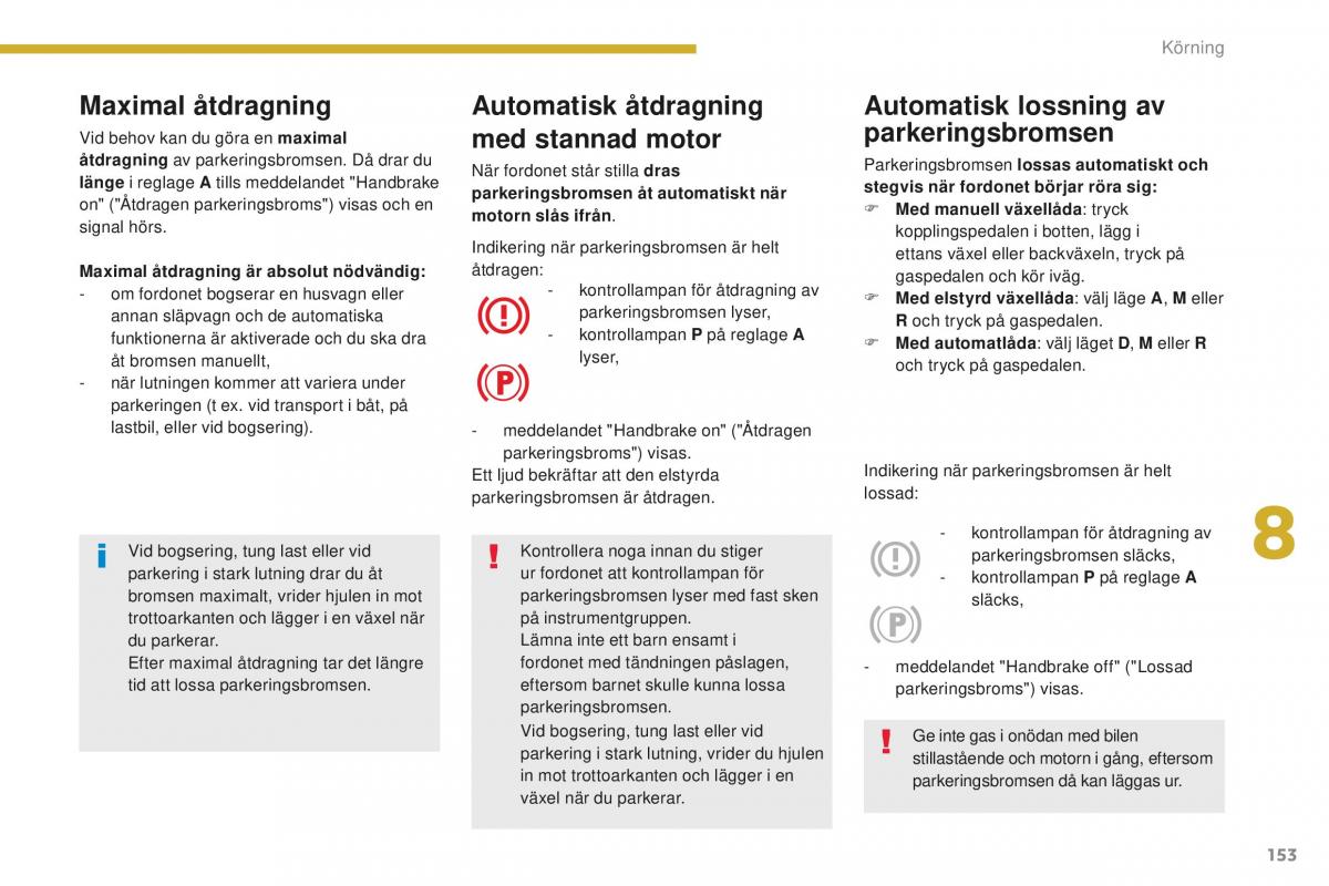 Peugeot 5008 II 2 instruktionsbok / page 155