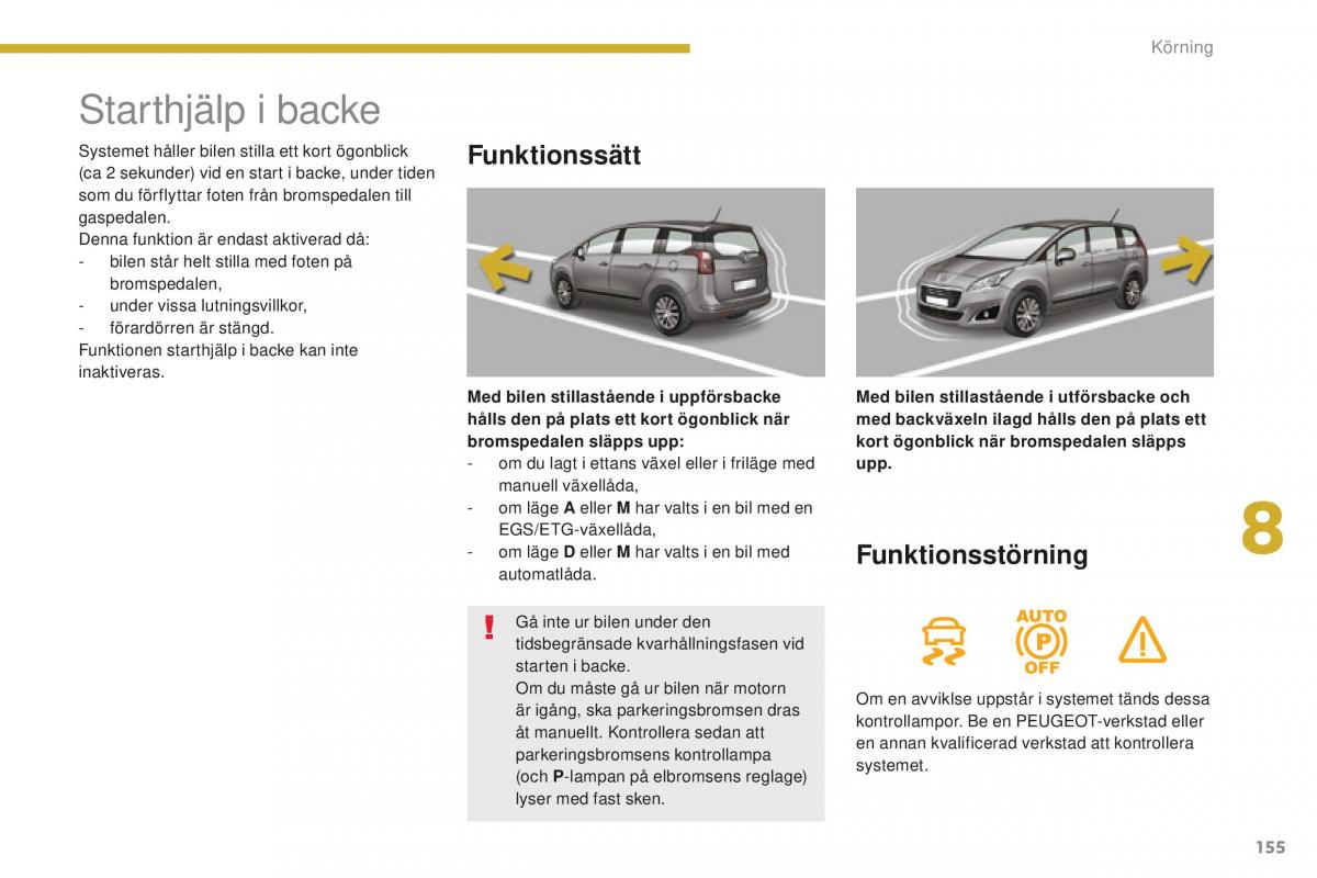 Peugeot 5008 II 2 instruktionsbok / page 157