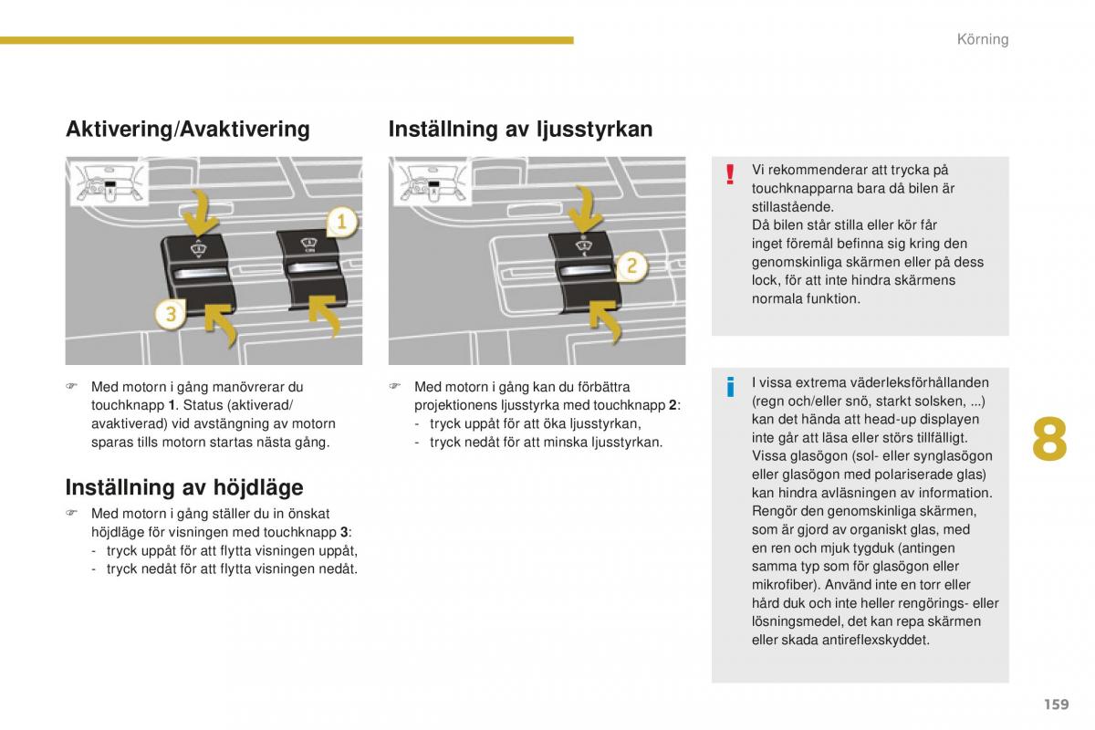 Peugeot 5008 II 2 instruktionsbok / page 161