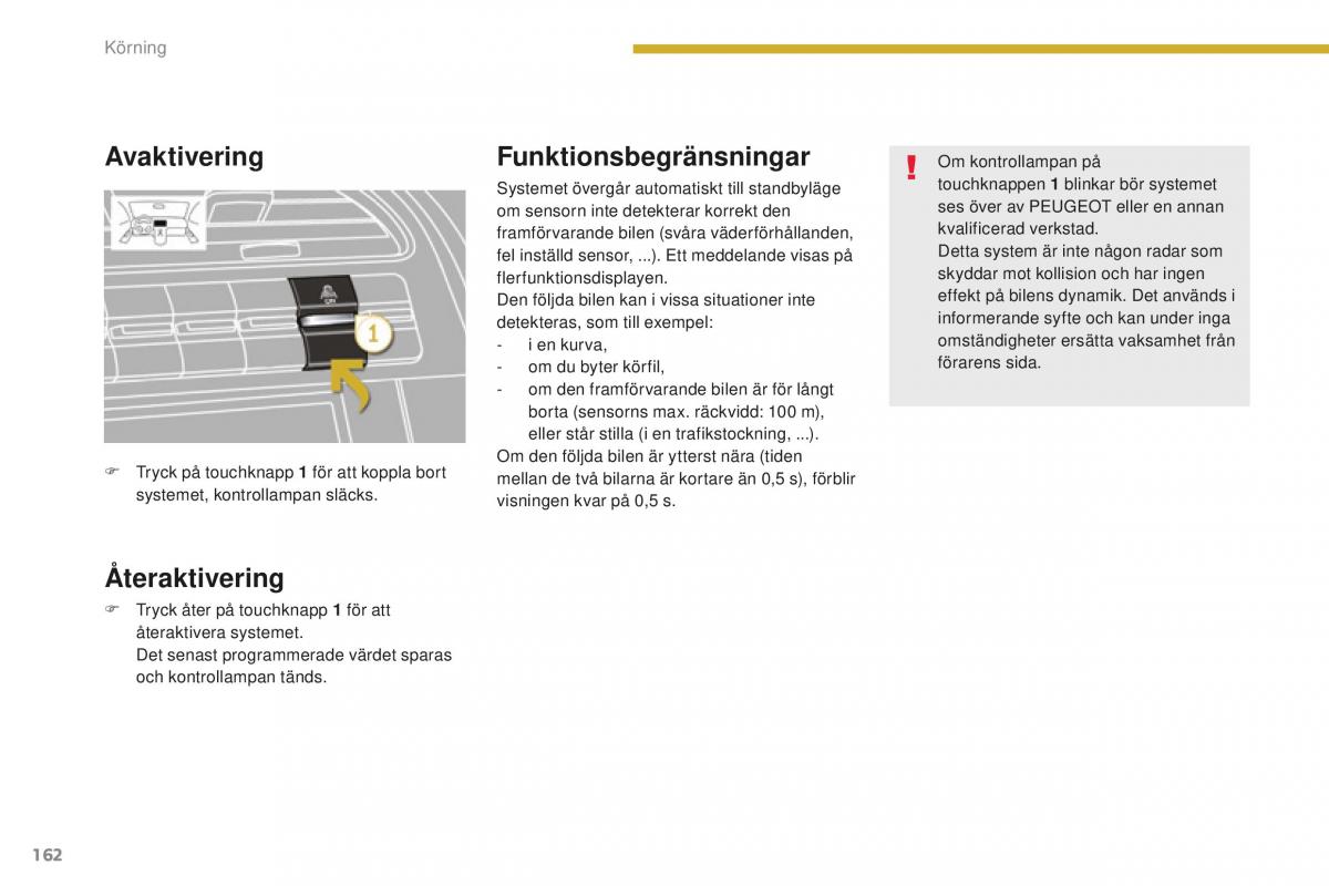 Peugeot 5008 II 2 instruktionsbok / page 164