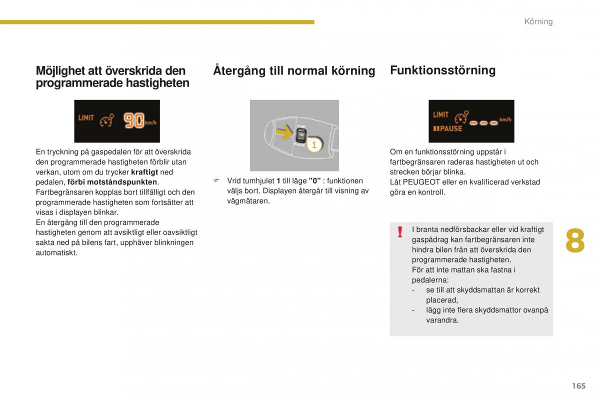 Peugeot 5008 II 2 instruktionsbok / page 167