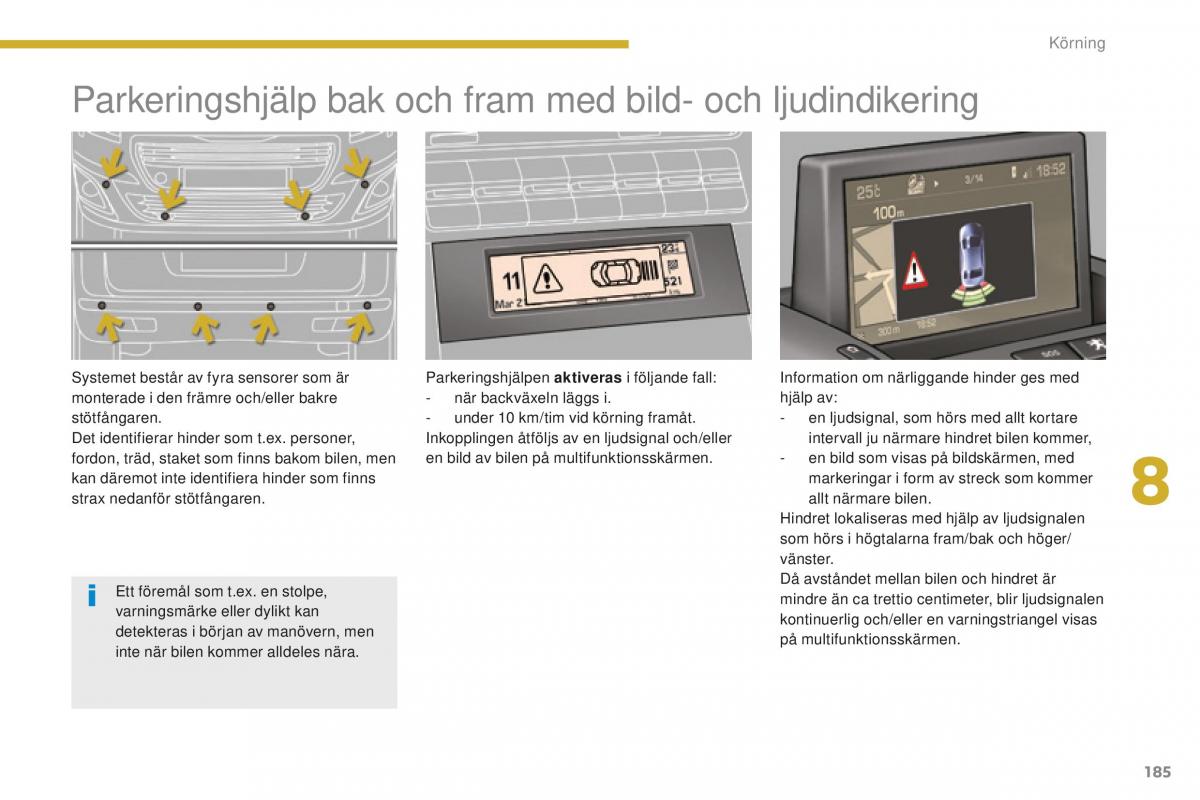 Peugeot 5008 II 2 instruktionsbok / page 187