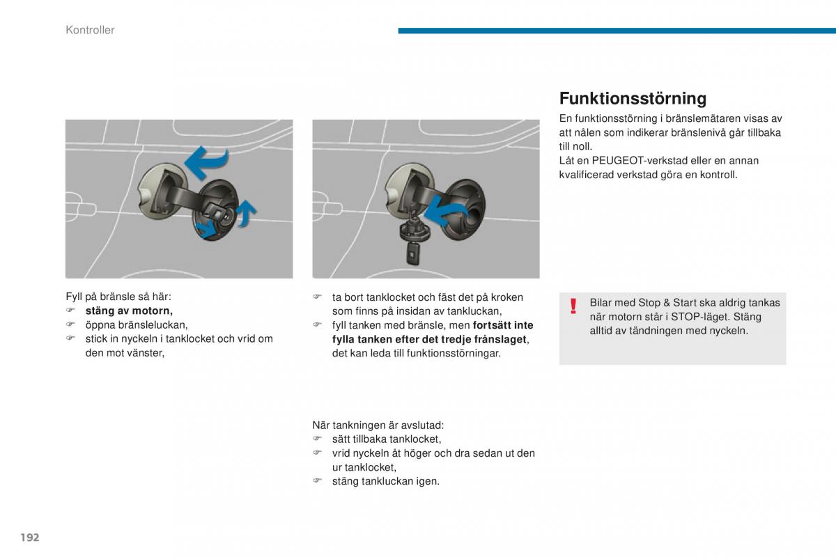 Peugeot 5008 II 2 instruktionsbok / page 194