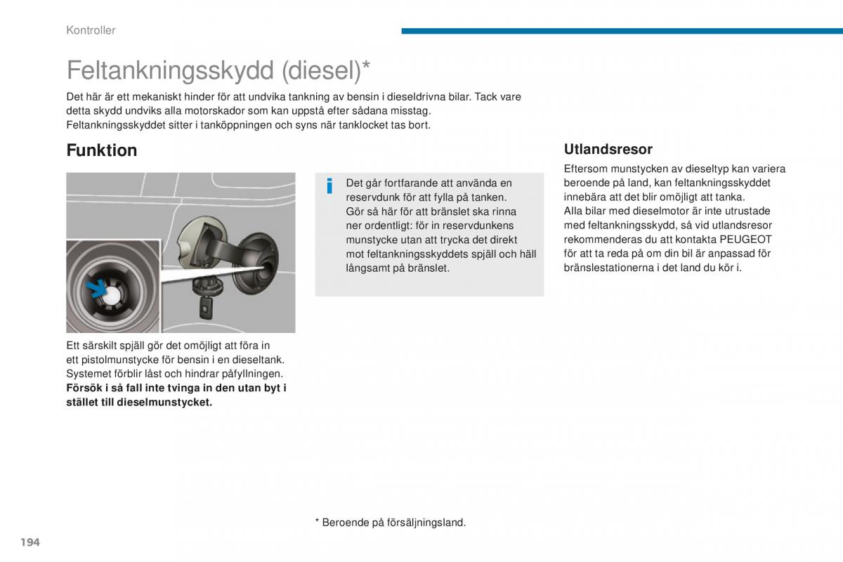 Peugeot 5008 II 2 instruktionsbok / page 196