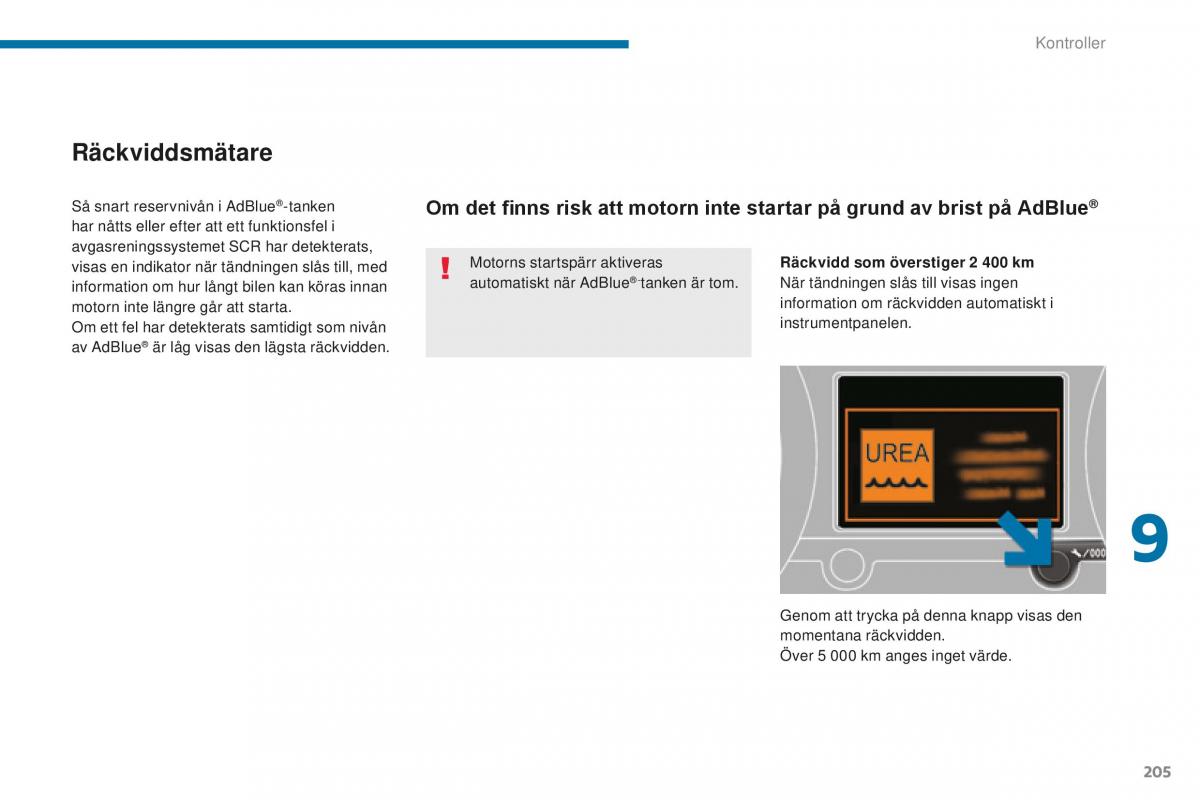 Peugeot 5008 II 2 instruktionsbok / page 207