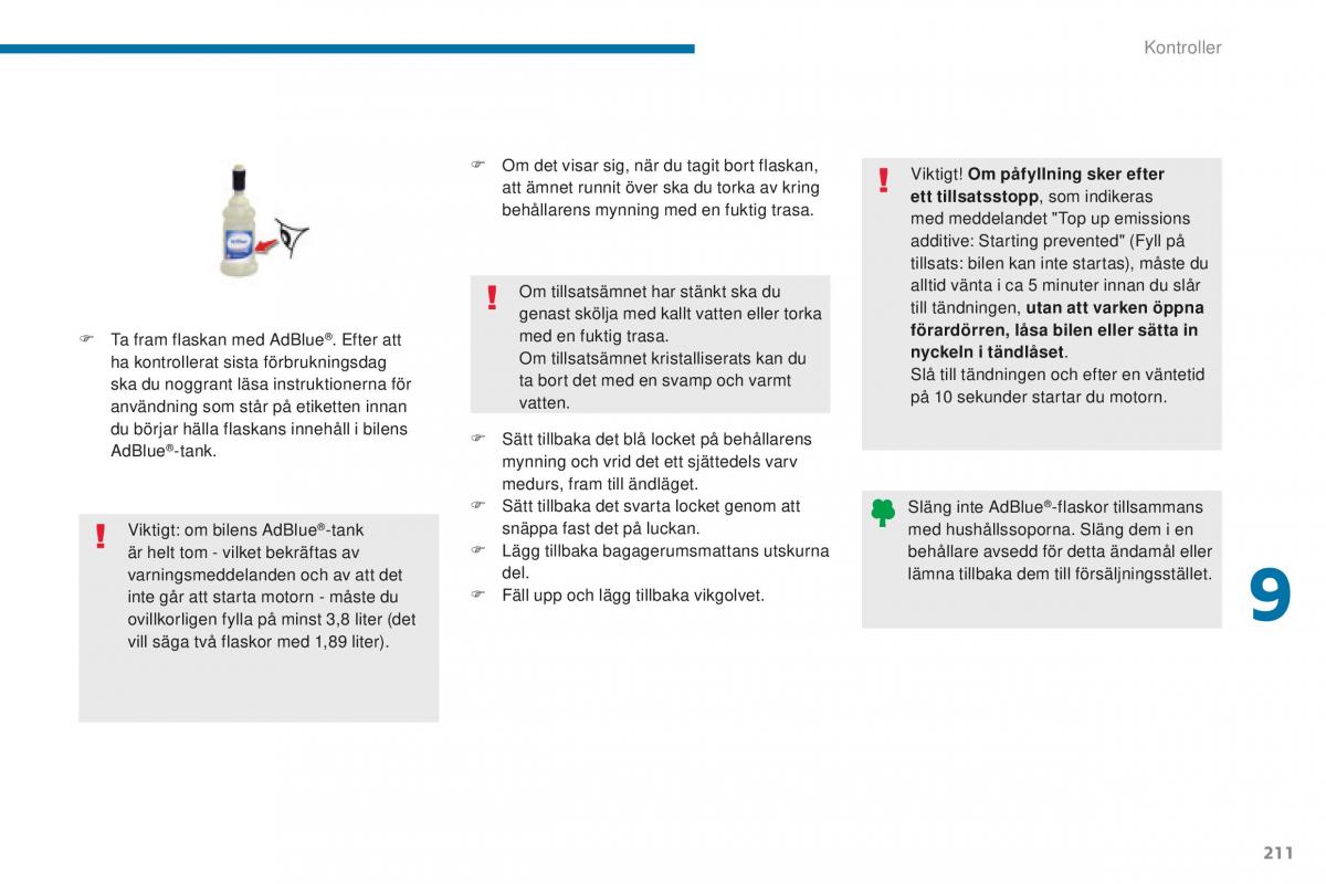 Peugeot 5008 II 2 instruktionsbok / page 213