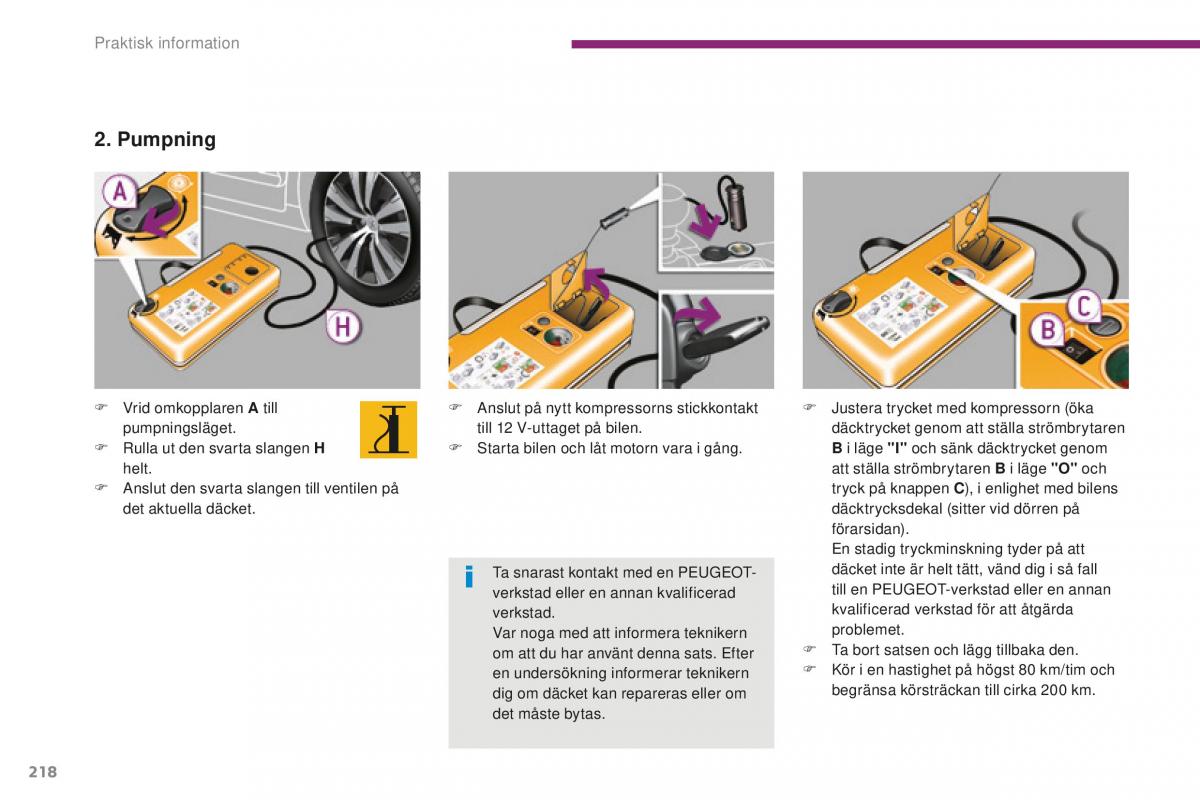 Peugeot 5008 II 2 instruktionsbok / page 220