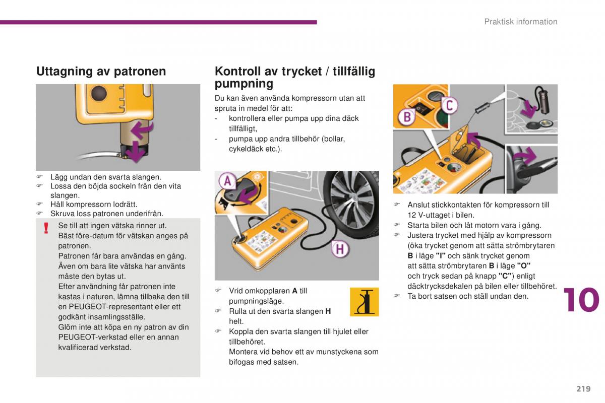 Peugeot 5008 II 2 instruktionsbok / page 221