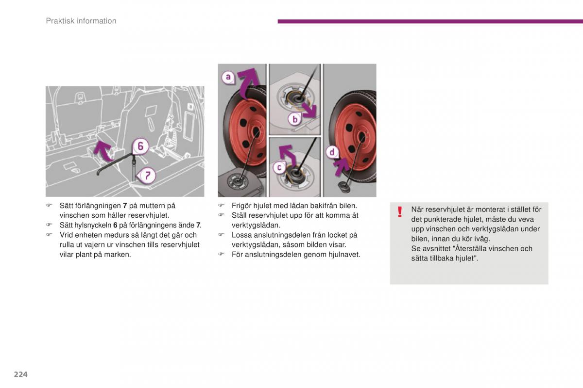 Peugeot 5008 II 2 instruktionsbok / page 226