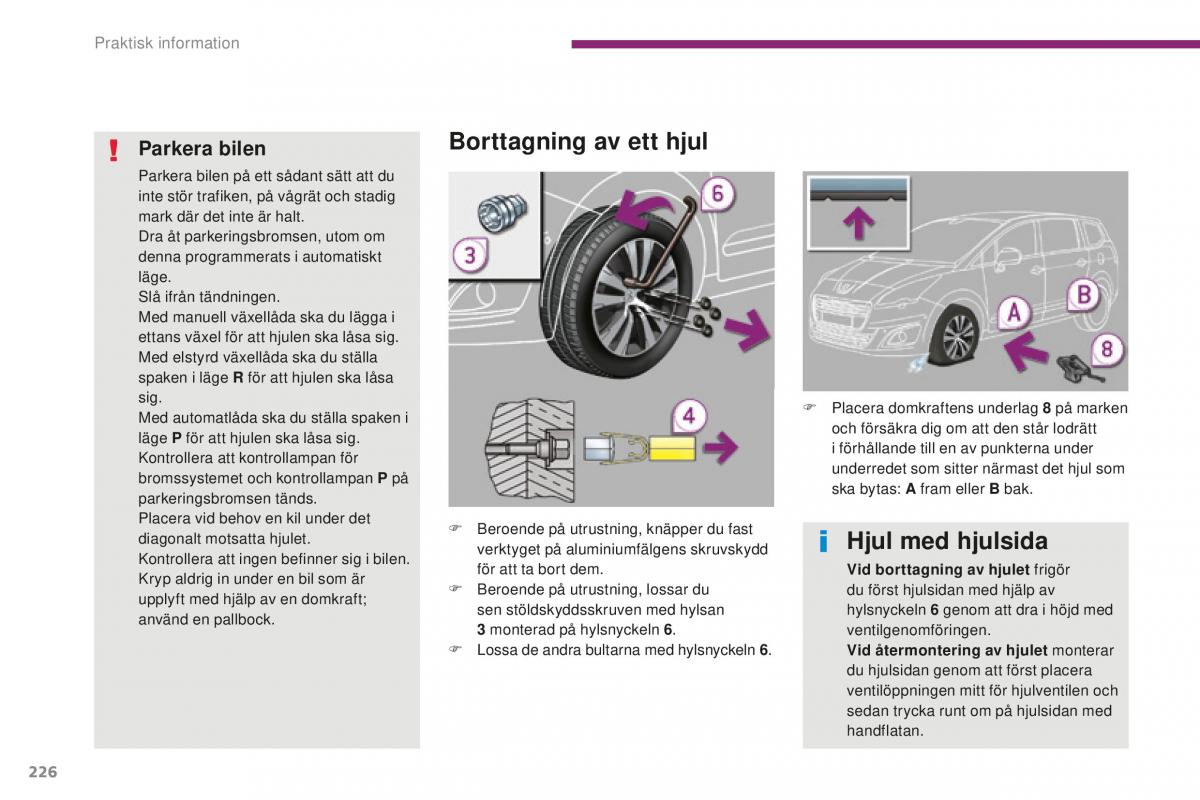 Peugeot 5008 II 2 instruktionsbok / page 228