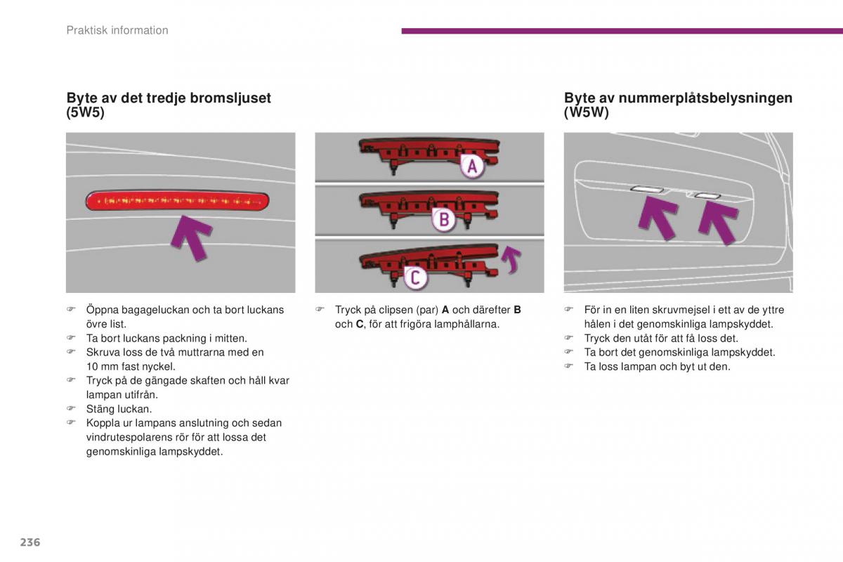 Peugeot 5008 II 2 instruktionsbok / page 238