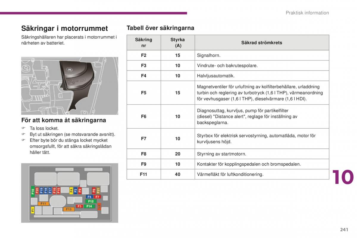 Peugeot 5008 II 2 instruktionsbok / page 243