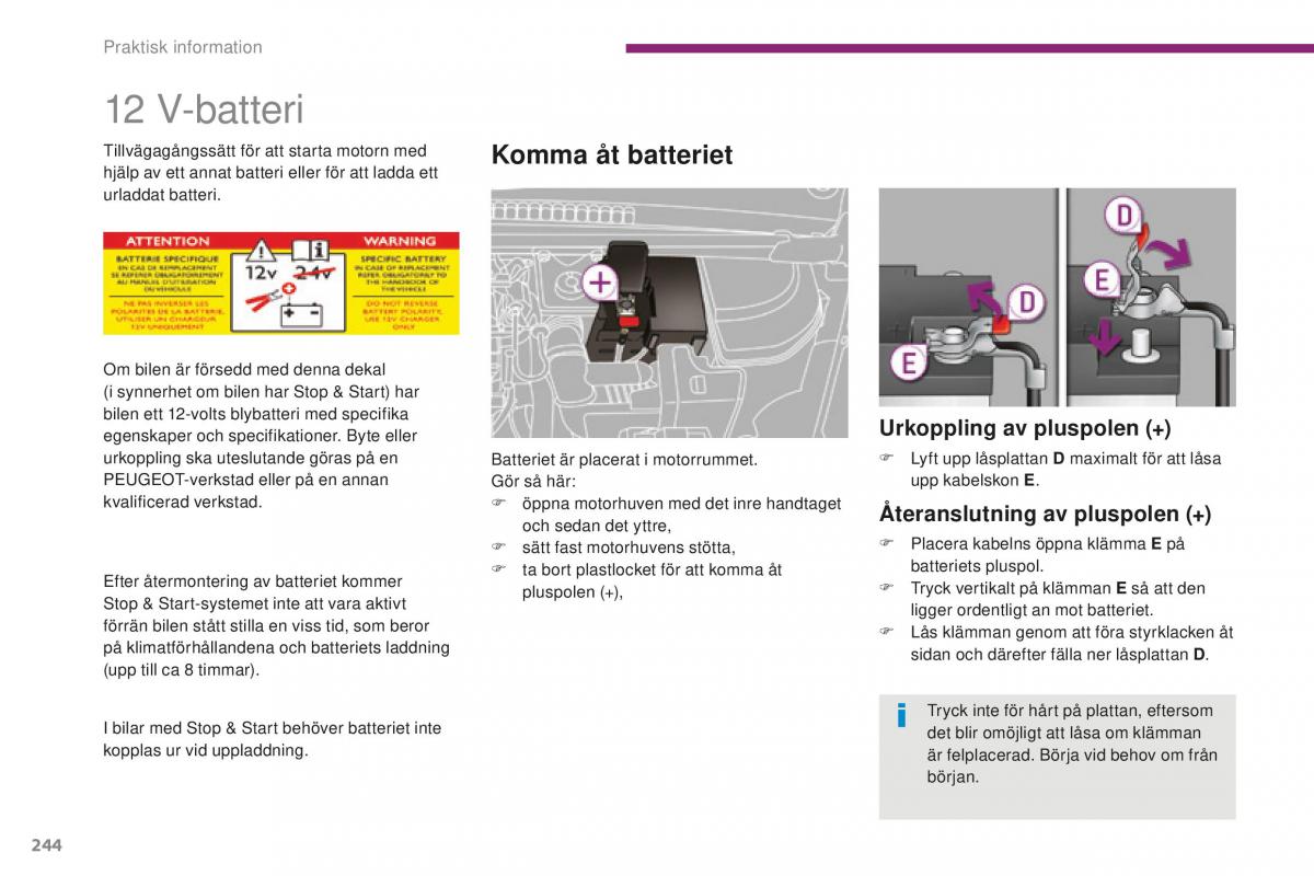 Peugeot 5008 II 2 instruktionsbok / page 246