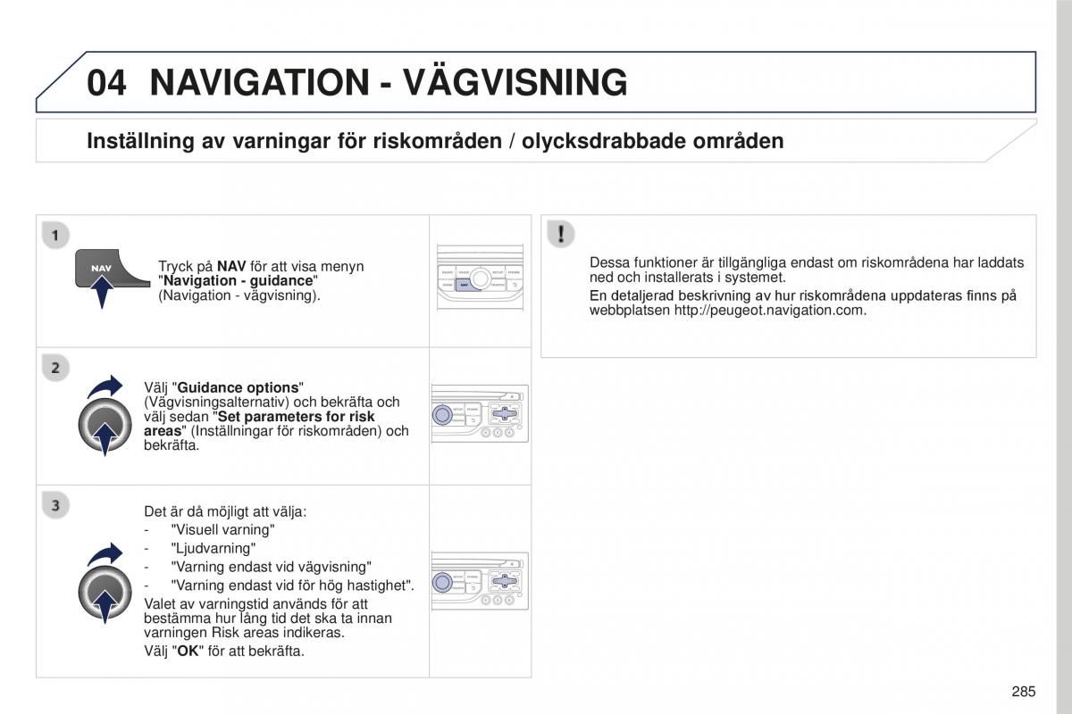 Peugeot 5008 II 2 instruktionsbok / page 287