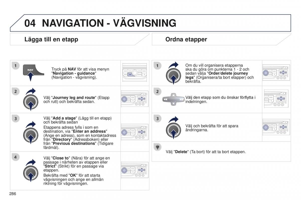 Peugeot 5008 II 2 instruktionsbok / page 288