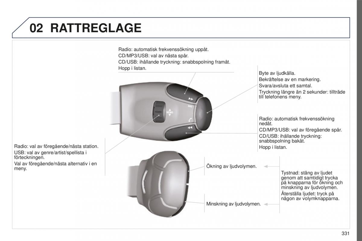 Peugeot 5008 II 2 instruktionsbok / page 333