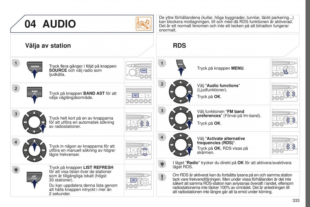 Peugeot 5008 II 2 instruktionsbok / page 335