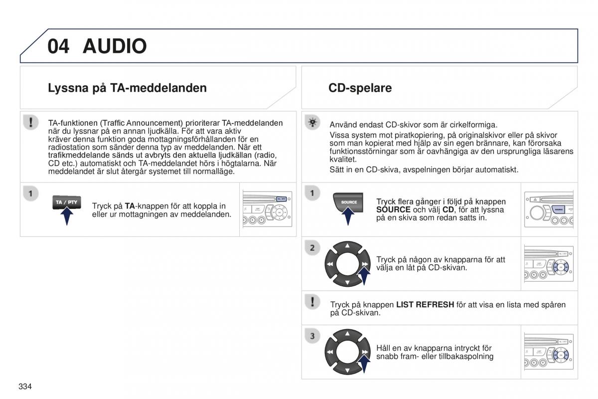 Peugeot 5008 II 2 instruktionsbok / page 336