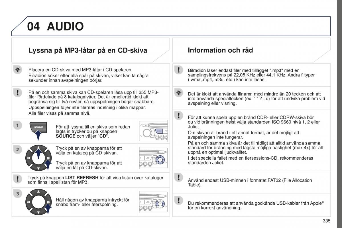 Peugeot 5008 II 2 instruktionsbok / page 337