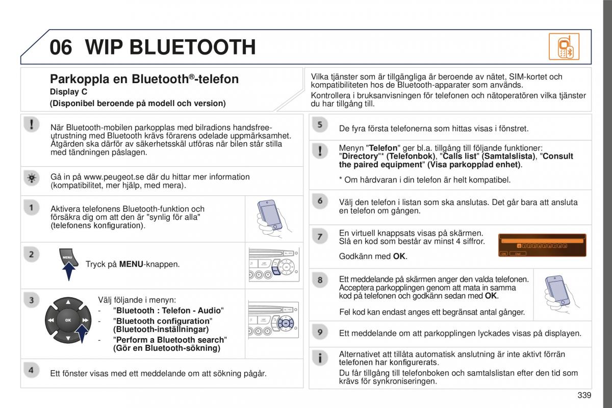 Peugeot 5008 II 2 instruktionsbok / page 341