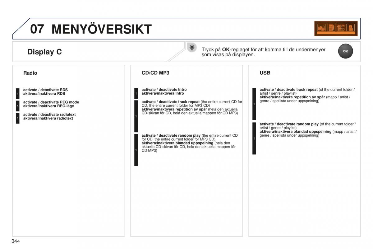 Peugeot 5008 II 2 instruktionsbok / page 346