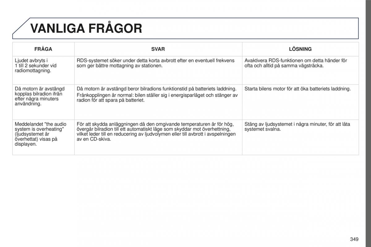 Peugeot 5008 II 2 instruktionsbok / page 351