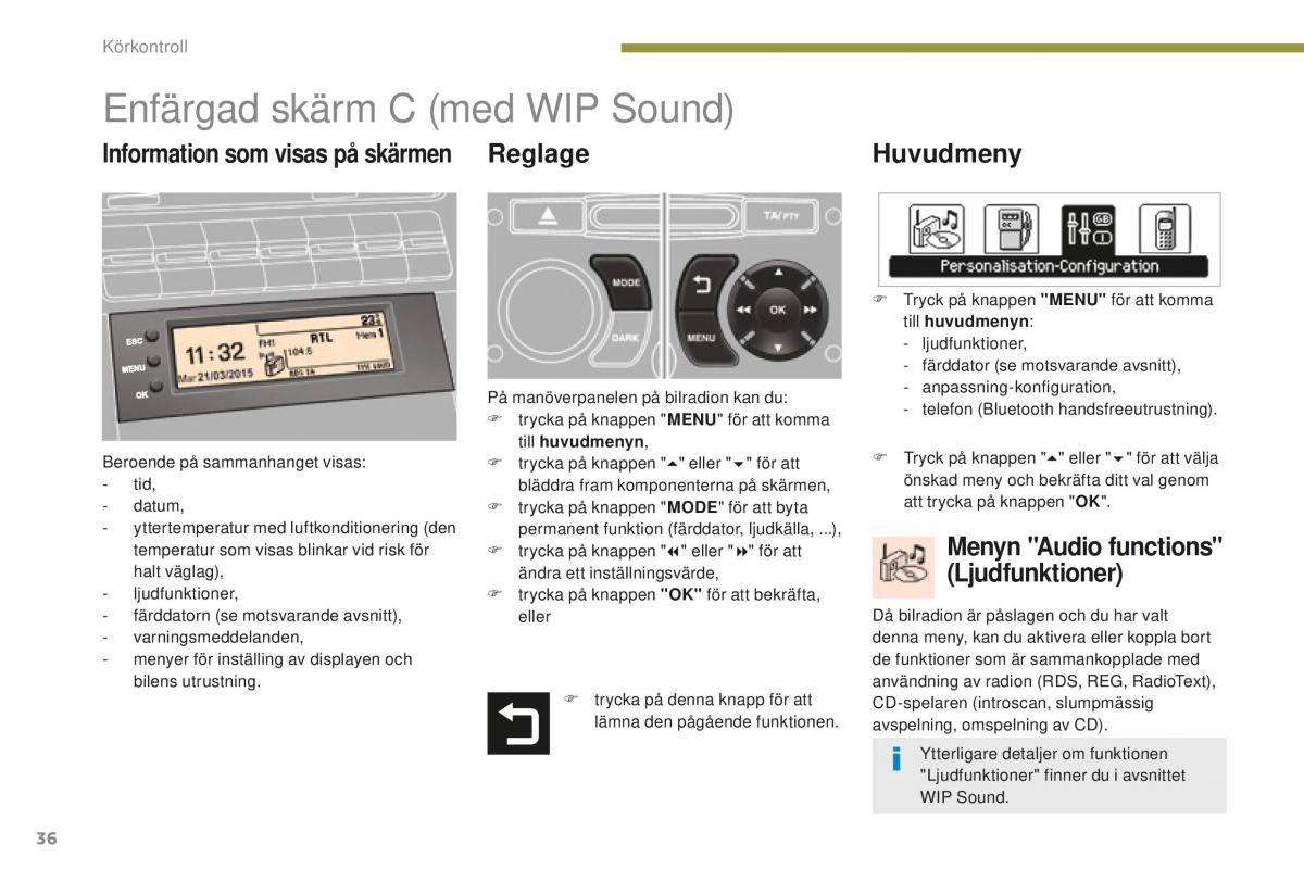 Peugeot 5008 II 2 instruktionsbok / page 38