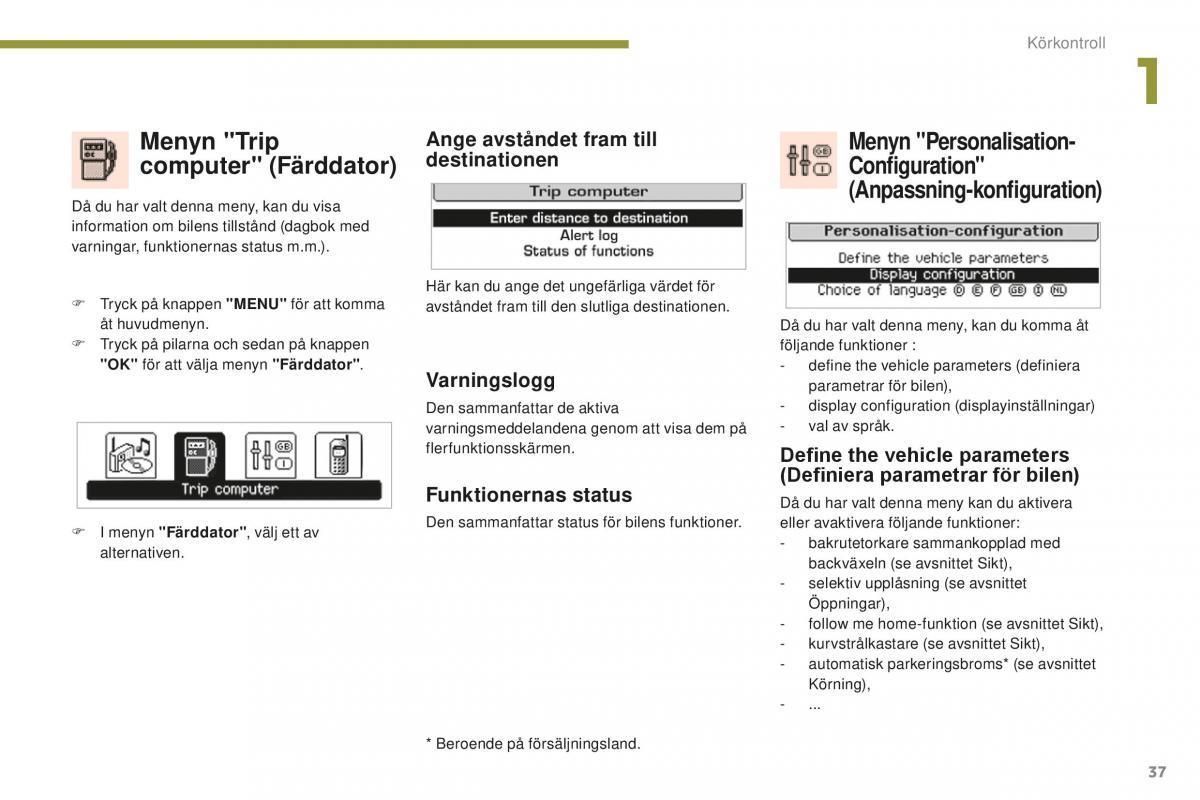 Peugeot 5008 II 2 instruktionsbok / page 39