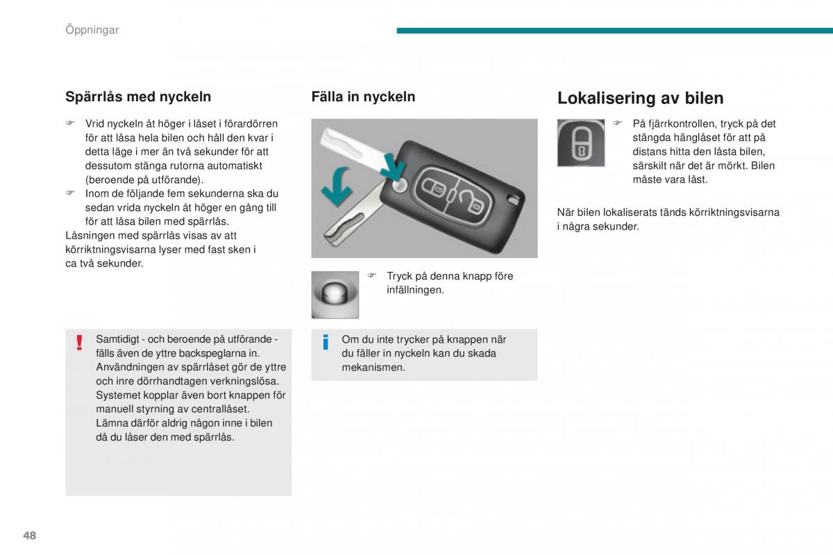 Peugeot 5008 II 2 instruktionsbok / page 50