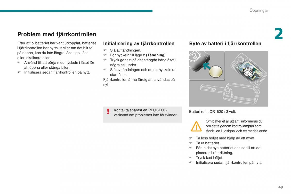 Peugeot 5008 II 2 instruktionsbok / page 51