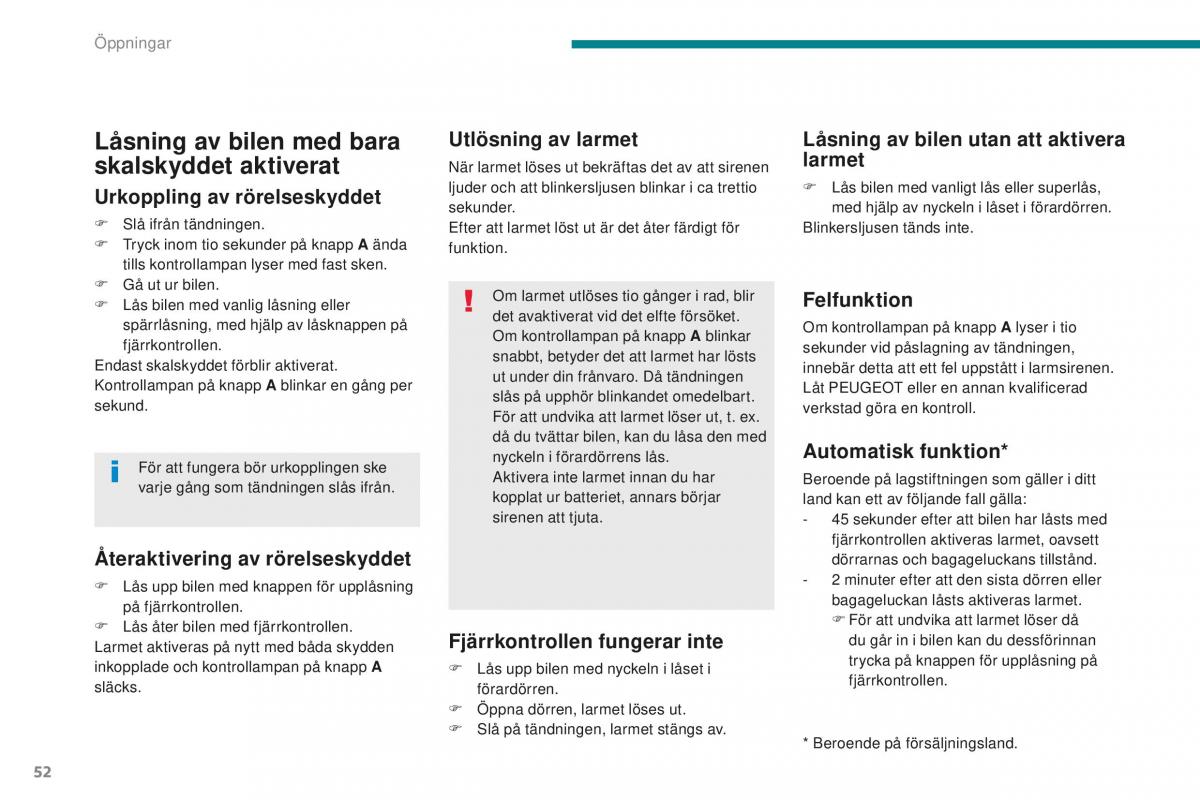 Peugeot 5008 II 2 instruktionsbok / page 54