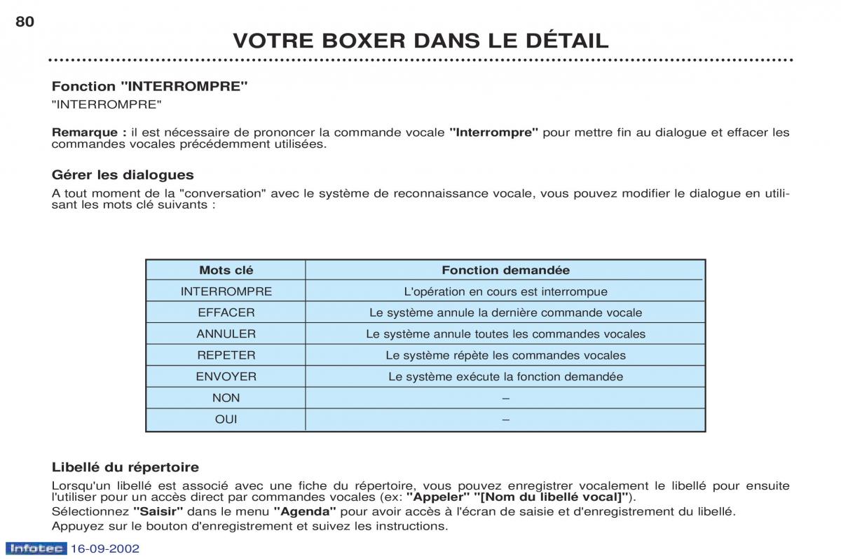 Peugeot Boxer manuel du proprietaire / page 73