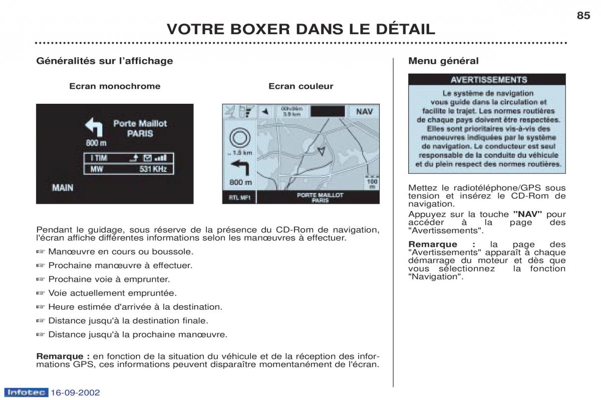 Peugeot Boxer manuel du proprietaire / page 76