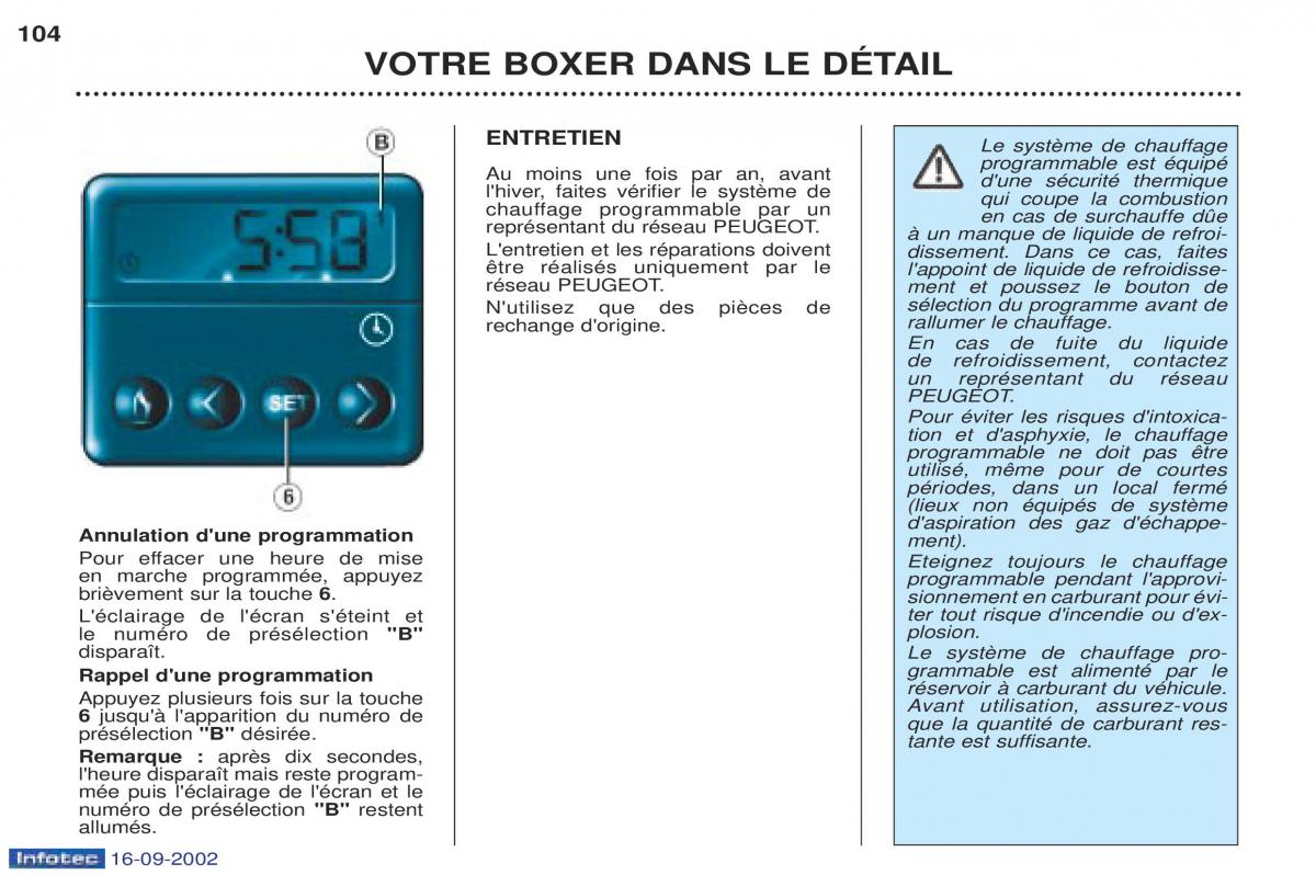 Peugeot Boxer manuel du proprietaire / page 95