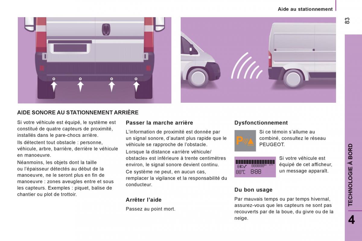 Peugeot Boxer manuel du proprietaire / page 85