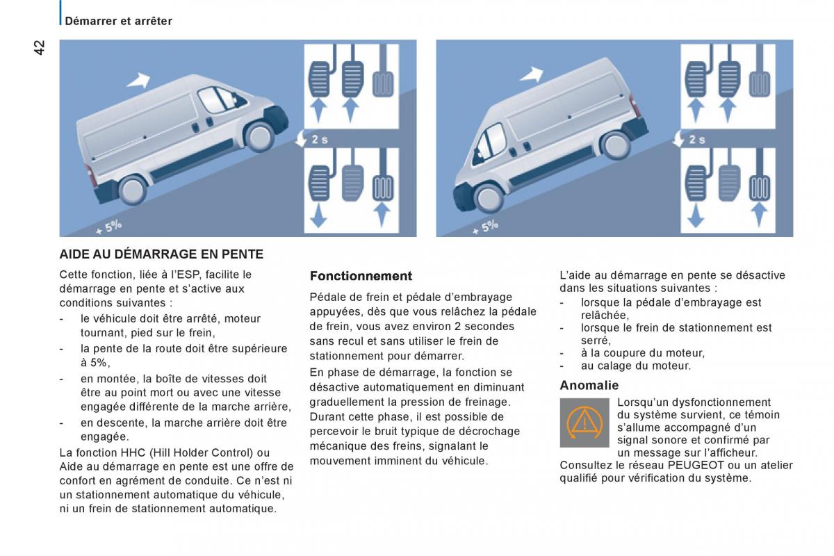 Peugeot Boxer manuel du proprietaire / page 44