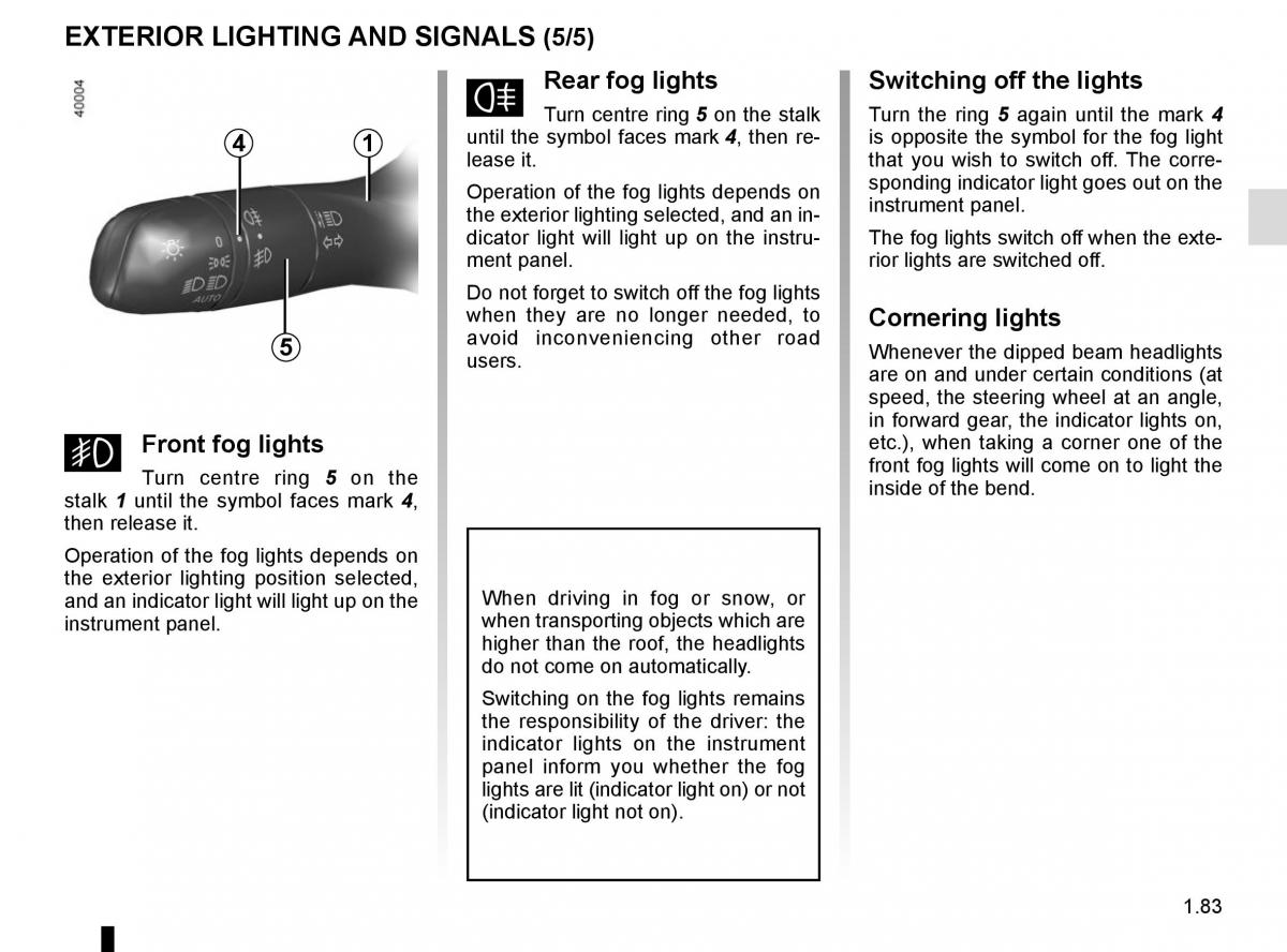 Renault Koleos II 2 owners manual / page 89