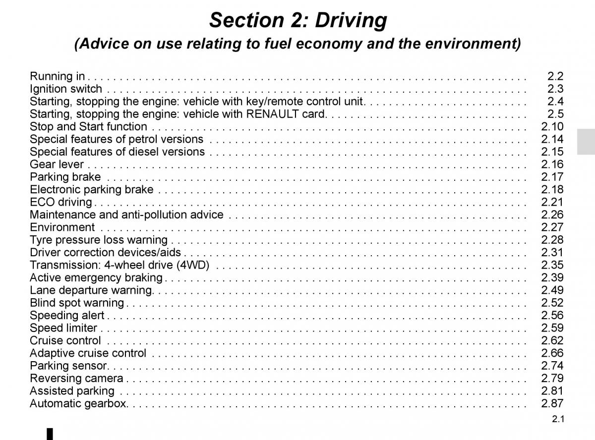 Renault Koleos II 2 owners manual / page 105