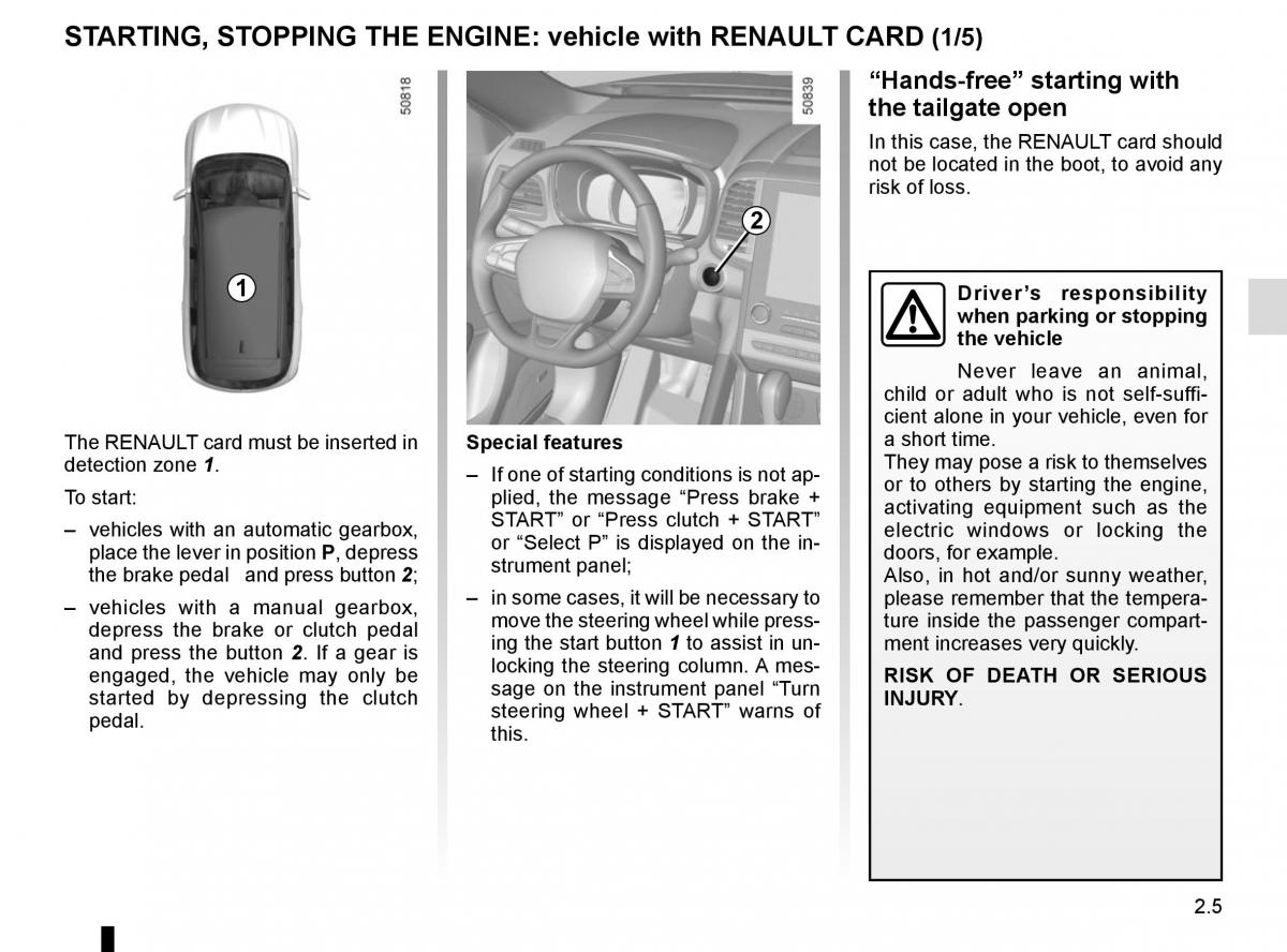 Renault Koleos II 2 owners manual / page 109