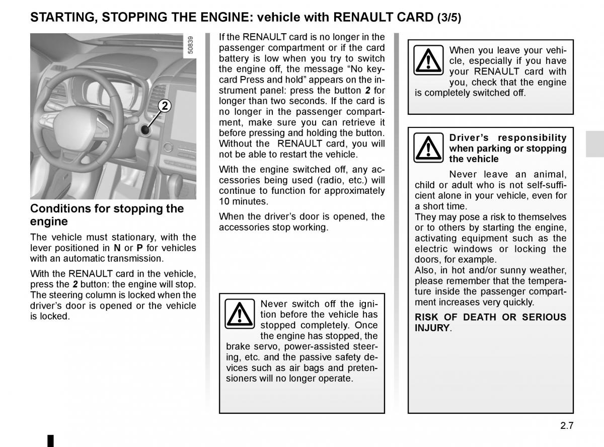 Renault Koleos II 2 owners manual / page 111