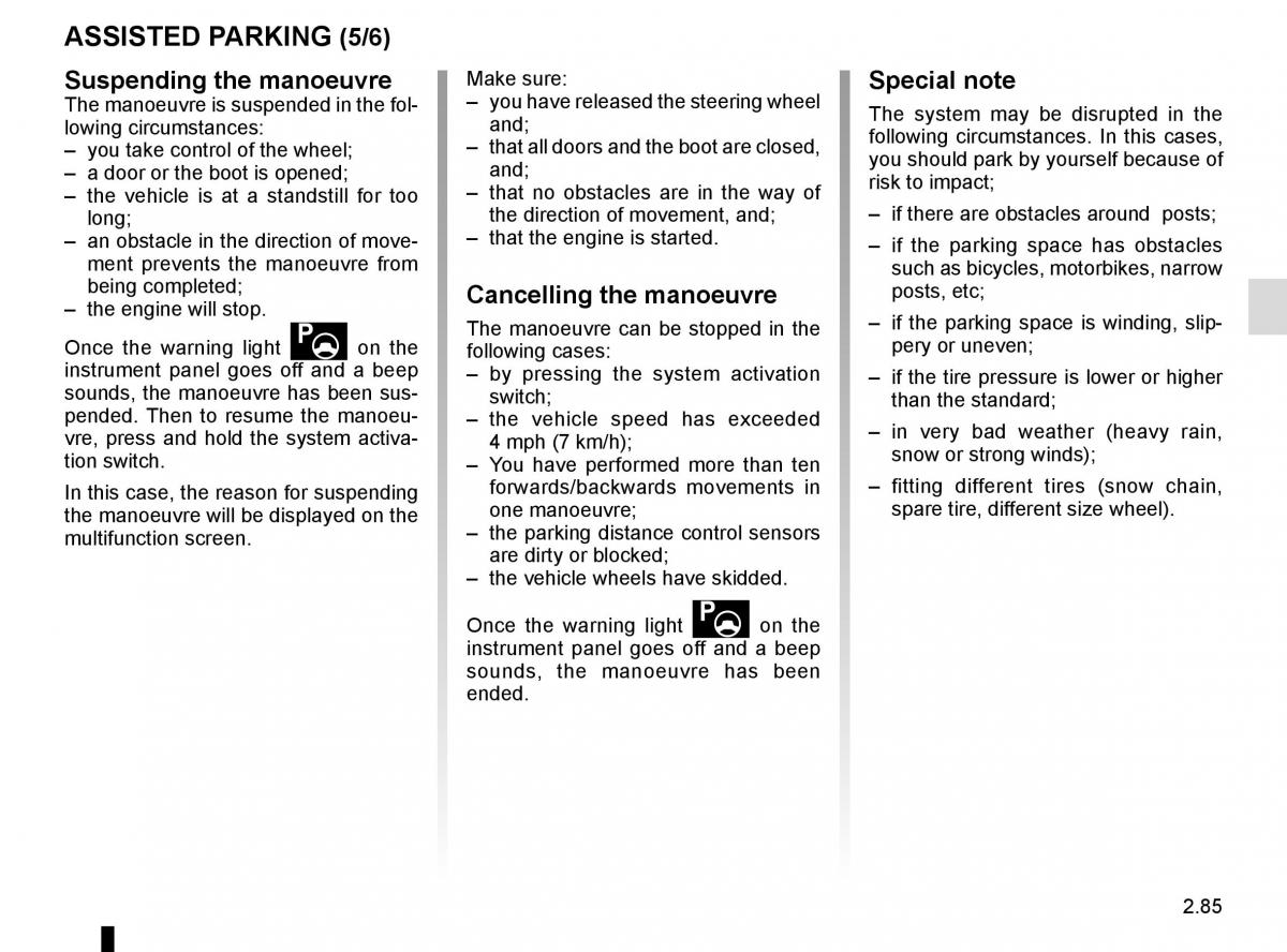 Renault Koleos II 2 owners manual / page 189