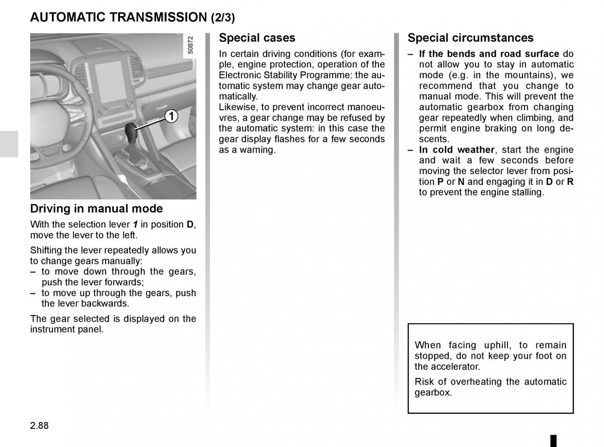 Renault Koleos II 2 owners manual / page 192